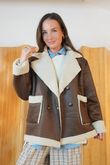 Shearling Flight Jacket Chocolate /40=